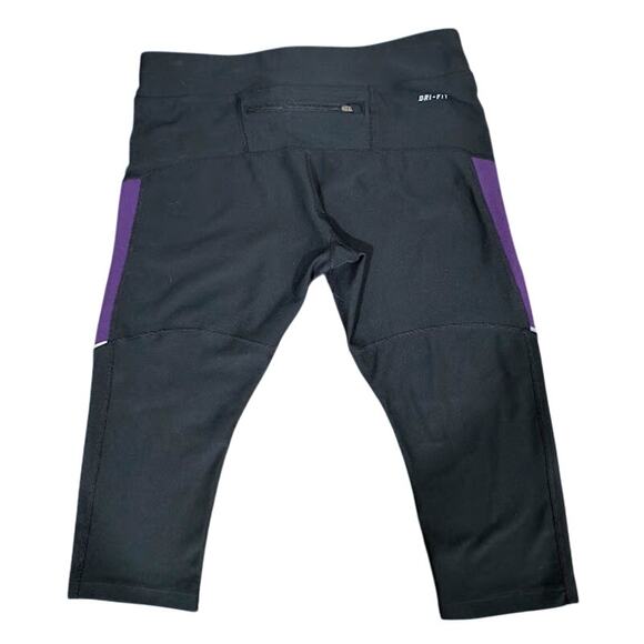 Nike Dri-Fit Black/Purple Workout Capri - Size M - Picture 2 of 6